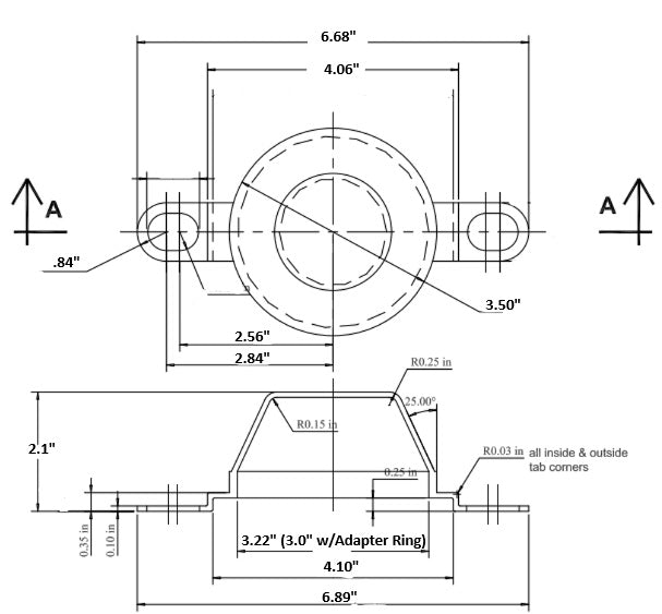 Bolt on bearing guard from TACT Industrial Products, safety guarding equipment for machinery protection.