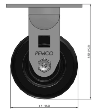 4" Phenolic Rigid Castor Dimensions