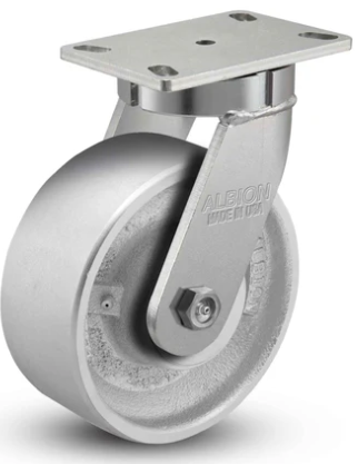 Heavy Duty Kingpinless Casters with Cast Iron Wheel - Capacity up to 2,800lbs