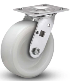 STAINLESS STEEL CASTERS with WHITE NYLON WHEEL