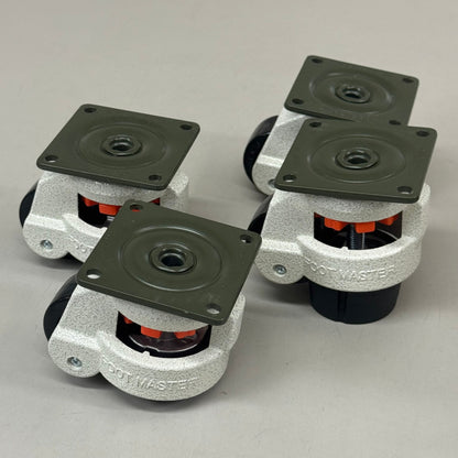 PayWut FOOT MASTER set of 4 plate caster mounting swivel wheels, 3.25-inch height, 2-inch green marble wheels, hardware accessories