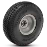 10.5-inch TACT Industrial Never Flat foam-filled caster wheel with offset design for smooth mobility and durability.