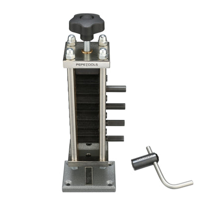 Pepetools corrugating rolling mill for creating textured, corrugated metal surfaces in metalworking projects.