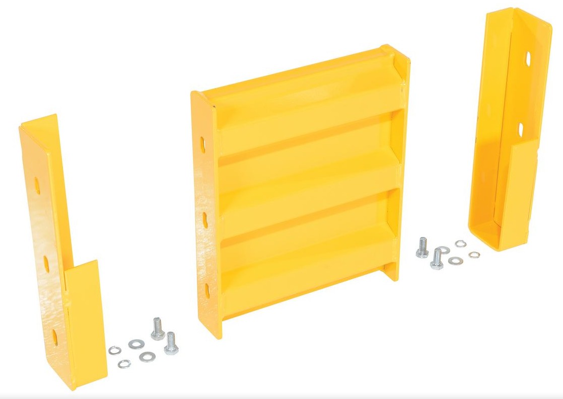 Yellow Vestil Structural Guard Railing System drop-in kit with bolt-on design for safety guarding, 12-inch height.