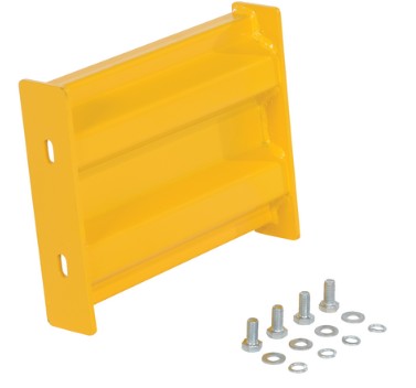 Yellow Vestil Structural Guard Railing System, 12-inch drop-in and bolt-on safety guarding for industrial protection.