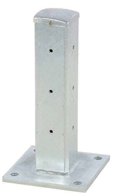 Galvanized 18-inch structural guard railing post from Vestil, designed for drop-in and bolt-on safety guarding systems.