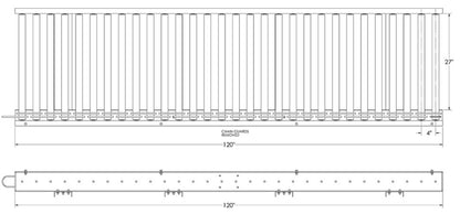 Chain driven live roller conveyor by TACT Industrial Products, 27-inch wide by 120-inch long powered pallet conveyor with slave drive