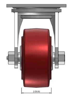 Stainless steel polyurethane caster with 800lb capacity, food-grade washdown caster for industrial equipment by TACT Industrial Products