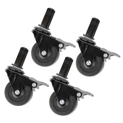 Set of four PIPE DECOR swivel caster wheels designed for ½-inch pipe, featuring durable construction and smooth rotation.