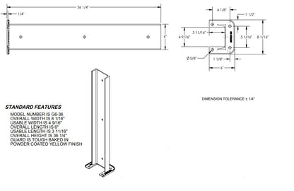 Steel pallet rack post protector in safety yellow, available in 12, 18, and 24 inches tall, for safeguarding industrial racks.