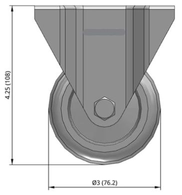 Light duty TPR caster by TACT Industrial Products with shock absorption, non-marking wheels, suitable for 210-325 lb capacity.