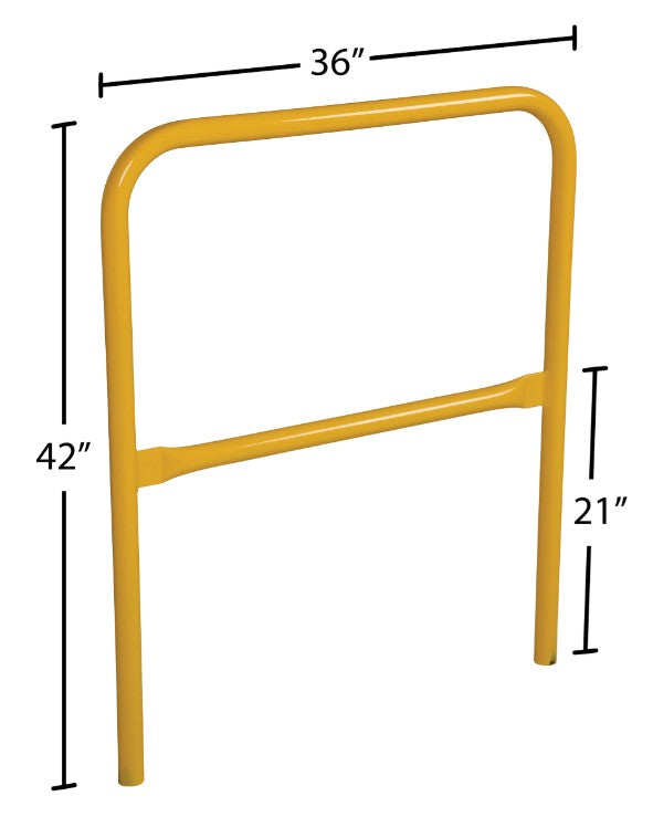 Steel pipe hand railing system by Vestil for safety guarding, featuring durable steel pipes and secure mounting for industrial safety.