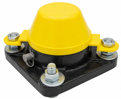 Tact Industrial bolt-on bearing guard with four-bolt flange for safety and guarding of industrial machinery.
