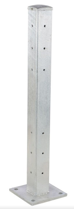 Galvanized 42-inch Vestil Structural Guard Railing Post for safety guarding, drop-in and bolt-on style durable barrier.