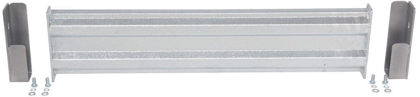 Galvanized 42-inch Vestil Structural Guard Railing System with drop-in and bolt-on safety guard for secure perimeter protection.