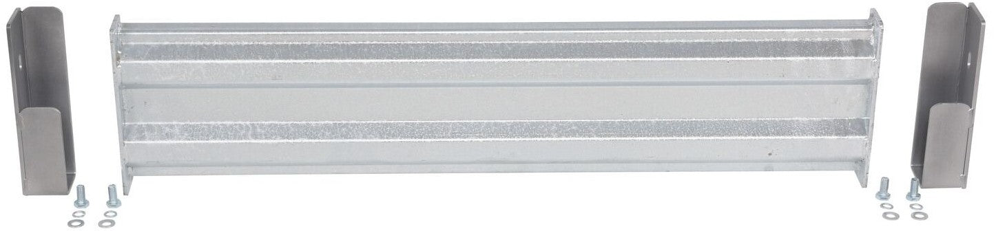 Galvanized 42-inch Vestil Structural Guard Railing System with drop-in and bolt-on safety guard for secure perimeter protection.