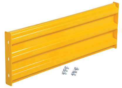 Yellow 42-inch Vestil structural guard railing system for safety, drop-in and bolt-on style guarding for industrial use.