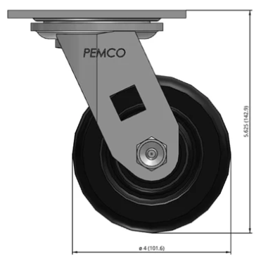 4" Phenolic Swivel Castor Dimensions