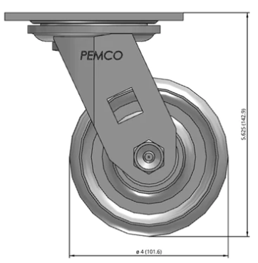 4" SWIVEL CASTOR WITH  CAST IRON WHEEL