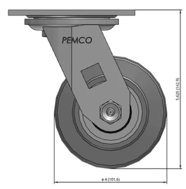 Medium duty TPR caster with soft rubber non-marking wheels, swivel design for smooth movement by TACT Industrial Products