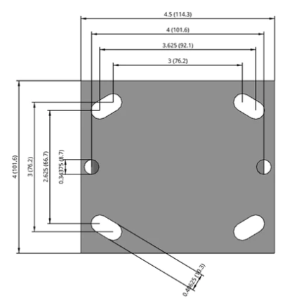 Medium Duty Caster Top Plate Dimensions