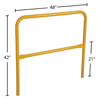 Vestil steel pipe hand railing system for safety guarding, featuring sturdy metal pipes and secure mounting for industrial protection.