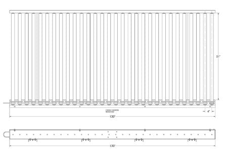 Chain driven live roller conveyor by TACT Industrial, 51x120 inches, with pallet handling and powered conveyor features.