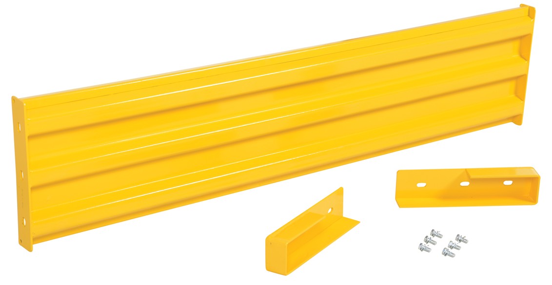 Yellow Vestil 54-inch drop-in guard railing system for safety and guarding, designed for secure structural protection.