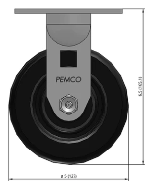 5" Phenolic Rigid Castor Dimensions