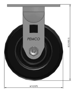 Medium duty phenolic caster wheel by TACT Industrial, rigid design with 1250 lb capacity for industrial use.
