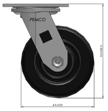 Medium duty phenolic caster wheel by TACT Industrial Products with swivel design and 1250 lb capacity for industrial use.