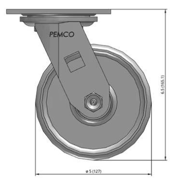 5" SWIVEL CASTOR WITH  CAST IRON WHEEL