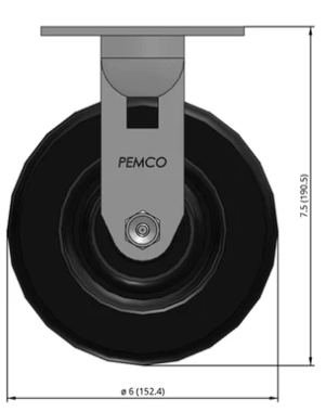 6" Phenolic Rigid Castor Dimensions