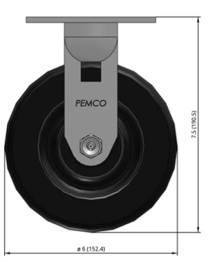 Medium duty phenolic caster wheel from TACT Industrial, rigid industrial caster with 1250 lb capacity and durable design.