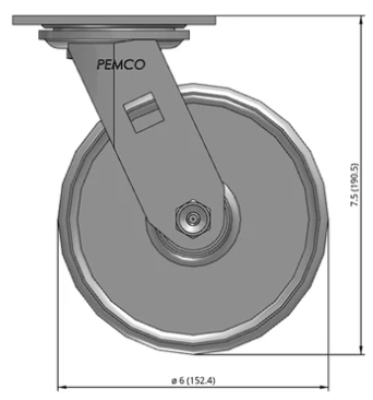 6" SWIVEL CASTOR WITH  CAST IRON WHEEL