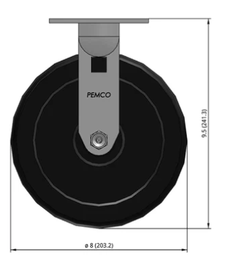 8" Phenolic Rigid Castor Dimensions