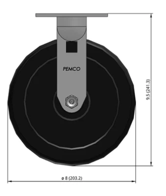 Medium duty phenolic caster by TACT Industrial Products with 1250 lb capacity, featuring rigid design and industrial wheel construction.