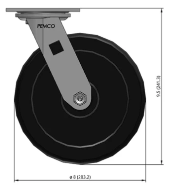 Medium duty phenolic caster wheel by TACT Industrial, swivel type with 1250 lb capacity for industrial use.