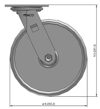 8" SWIVEL CASTOR WITH CAST IRON WHEEL