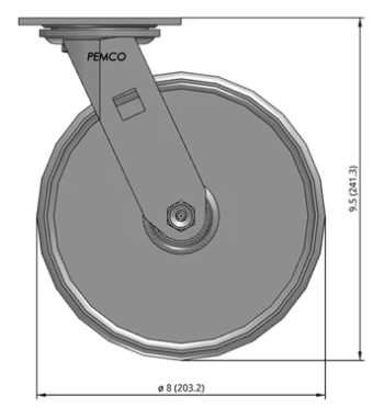 Swivel caster wheel with cast iron wheel, 1250 lb capacity, industrial semi-steel cast iron caster by TACT Industrial Products