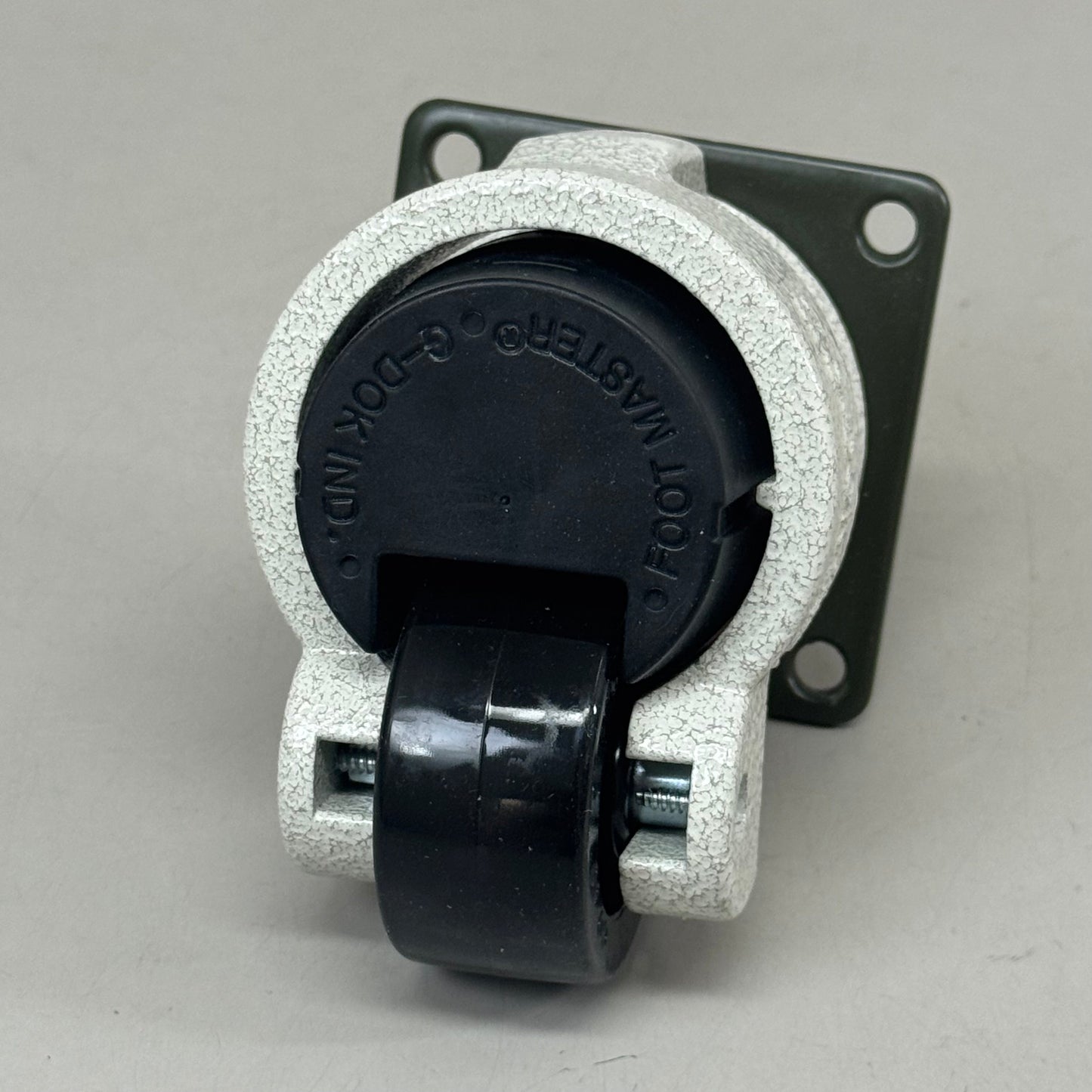 Set of four FOOT MASTER swivel caster wheels with 3 1/4-inch mounting plate and 2-inch green marble-style wheels by PayWut.