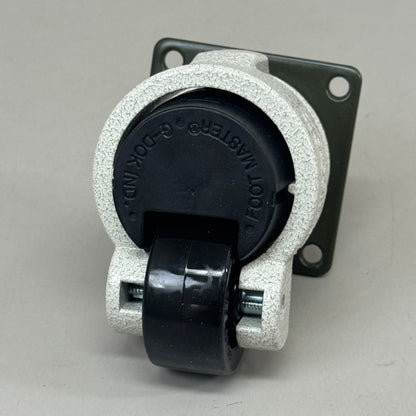 Set of four FOOT MASTER swivel caster wheels with 3 1/4-inch mounting plate and 2-inch green marble-style wheels by PayWut.