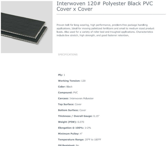 Black PVC conveyor belt for industrial package handling by TACT Industrial Products, high-strength and durable for conveyor systems.