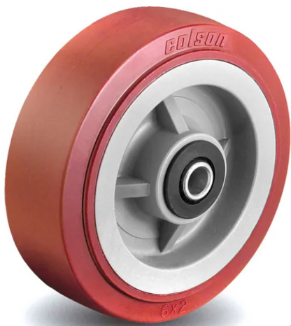 Stainless steel polyurethane caster wheel with 800lb capacity, designed for food-grade washdown applications by TACT Industrial Products.