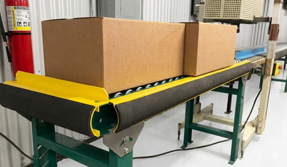 Tact Industrial Foam Safety Padding for conveyor frame guard, providing protective cushioning on industrial conveyor systems.