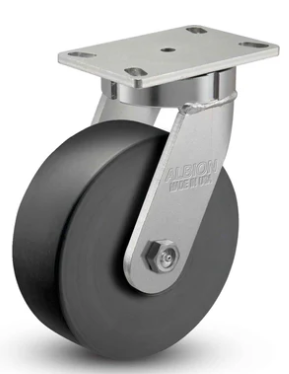 Heavy Duty Kingpinless Swivel Caster with Black Nylon Wheel