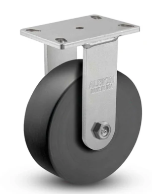 Heavy Duty Rigid Caster with Black Nylon Wheel