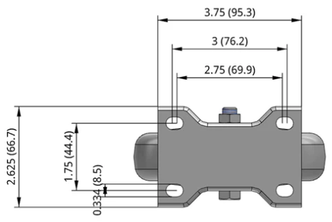 Light Duty Castor Top Plate Dimensions