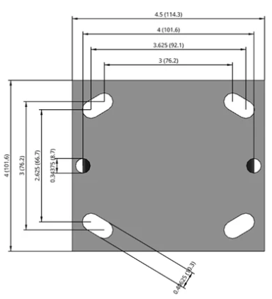 Medium Duty Caster Top Plate Dimensions