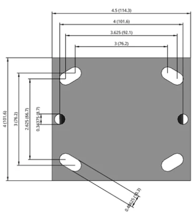 Medium duty phenolic caster with top plate, industrial wheel, suitable for heavy-duty applications, 1250 lb capacity by TACT Industrial Products.